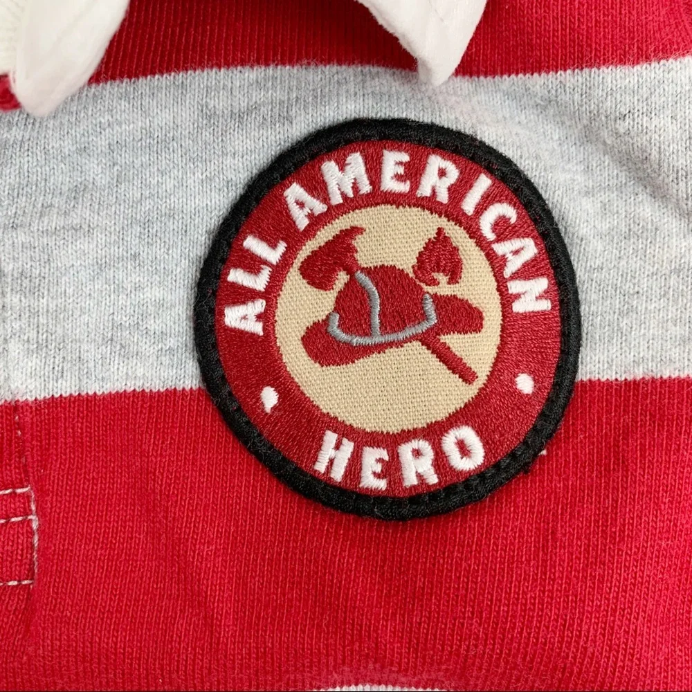 Gymboree long sleeve striped patch‎ polo shirt
